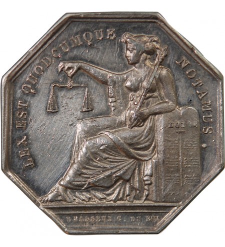 NOTAIRES, BERNAY – JETON ARGENT poinçon Abeille (1845-1860)