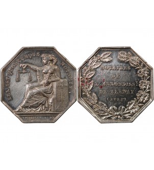 NOTAIRES, BERNAY – JETON ARGENT poinçon Abeille (1845-1860) 2