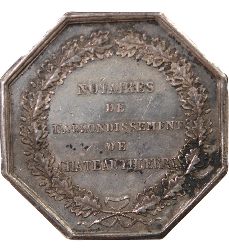 NOTAIRES, CHÂTEAU-THIERRY – JETON ARGENT poinçon Lampe (1832-1841)