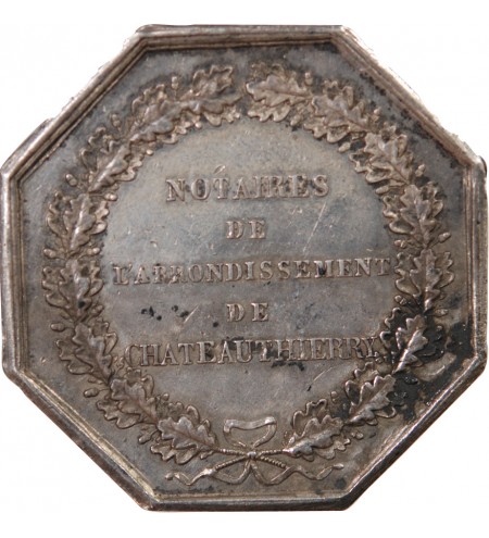 NOTAIRES, CHÂTEAU-THIERRY – JETON ARGENT poinçon Lampe (1832-1841)