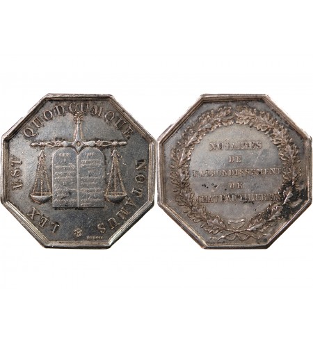 NOTAIRES, CHÂTEAU-THIERRY – JETON ARGENT poinçon Lampe (1832-1841)