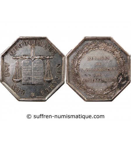 NOTAIRES, CHÂTEAU-THIERRY – JETON ARGENT poinçon Lampe (1832-1841)