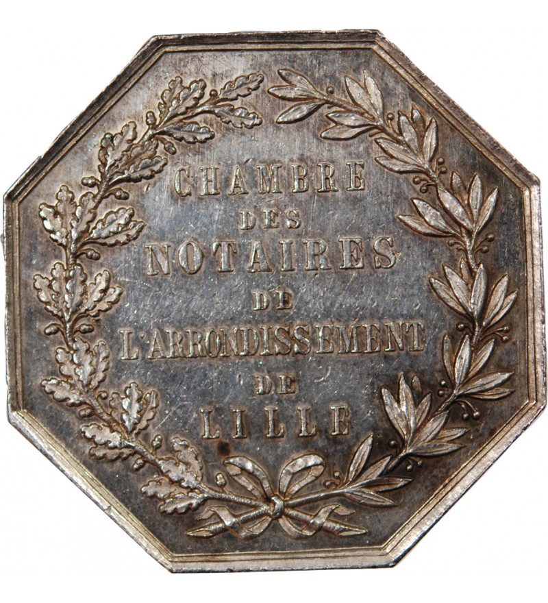 NOTAIRES, LILLE – JETON ARGENT poinçon Corne (après 1879)