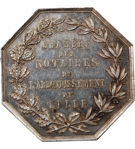 NOTAIRES, LILLE – JETON ARGENT poinçon Corne (après 1879)