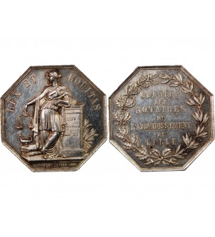 NOTAIRES, LILLE – JETON ARGENT poinçon Corne (après 1879) 2