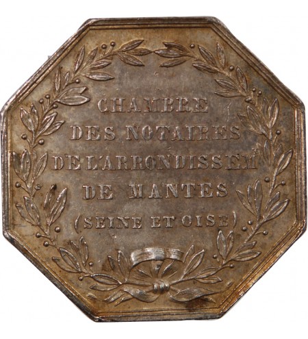 NOTAIRES, MANTES – JETON ARGENT poinçon Abeille (1860-1879)