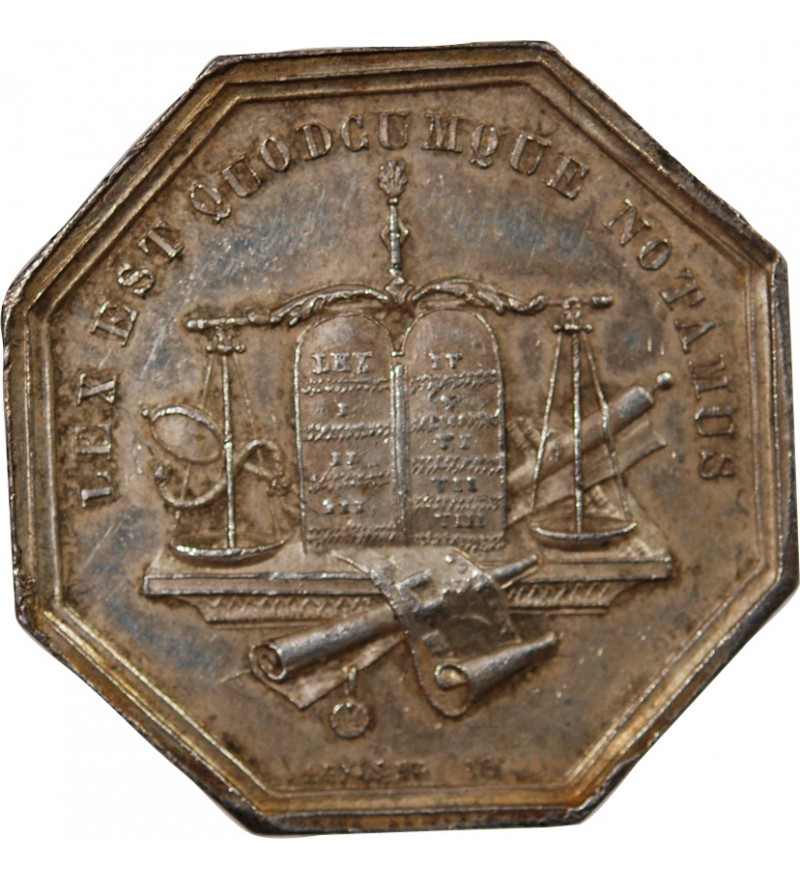 NOTAIRES, MANTES – JETON ARGENT poinçon Abeille (1860-1879)