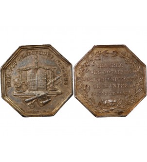 NOTAIRES, MANTES – JETON ARGENT poinçon Abeille (1860-1879) 2