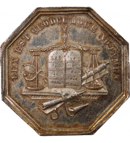 NOTAIRES, MANTES – JETON ARGENT poinçon Corne (après 1879)