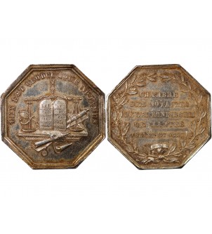 NOTAIRES, MANTES – JETON ARGENT poinçon Corne (après 1879) 2