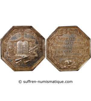 NOTAIRES, MANTES – JETON ARGENT poinçon Corne (après 1879)