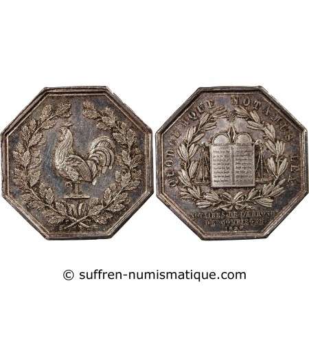 NOTAIRES, COMPIEGNE – JETON ARGENT poinçon Main (1845-1860)