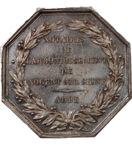 NOTAIRES, NOGENT-SUR-SEINE – JETON ARGENT poinçon Main (1845-1860)