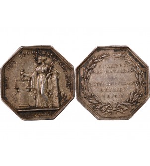 NOTAIRES, EVREUX – JETON ARGENT poinçon Abeille (1860-1879) 2