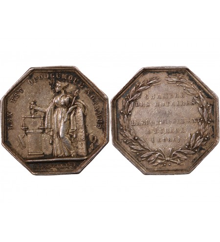 NOTAIRES, EVREUX – JETON ARGENT poinçon Abeille (1860-1879)