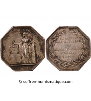 NOTAIRES, EVREUX – JETON ARGENT poinçon Abeille (1860-1879)