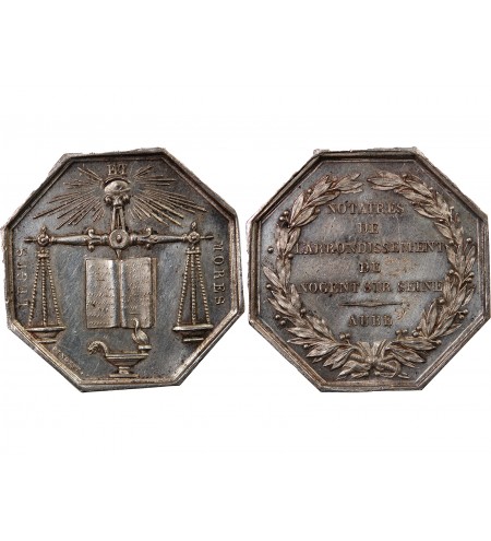 NOTAIRES, NOGENT-SUR-SEINE – JETON ARGENT poinçon Main (1845-1860)