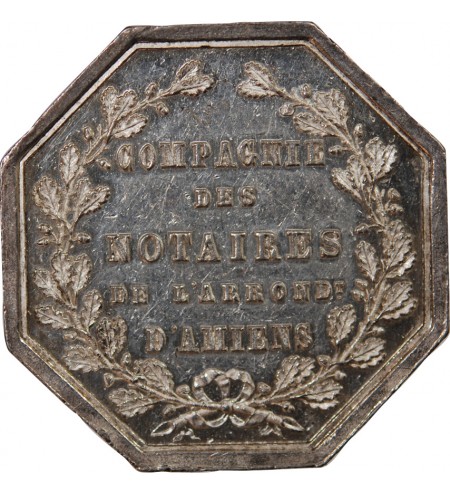 NOTAIRES, AMIENS – JETON ARGENT poinçon Abeille (1860-1879)