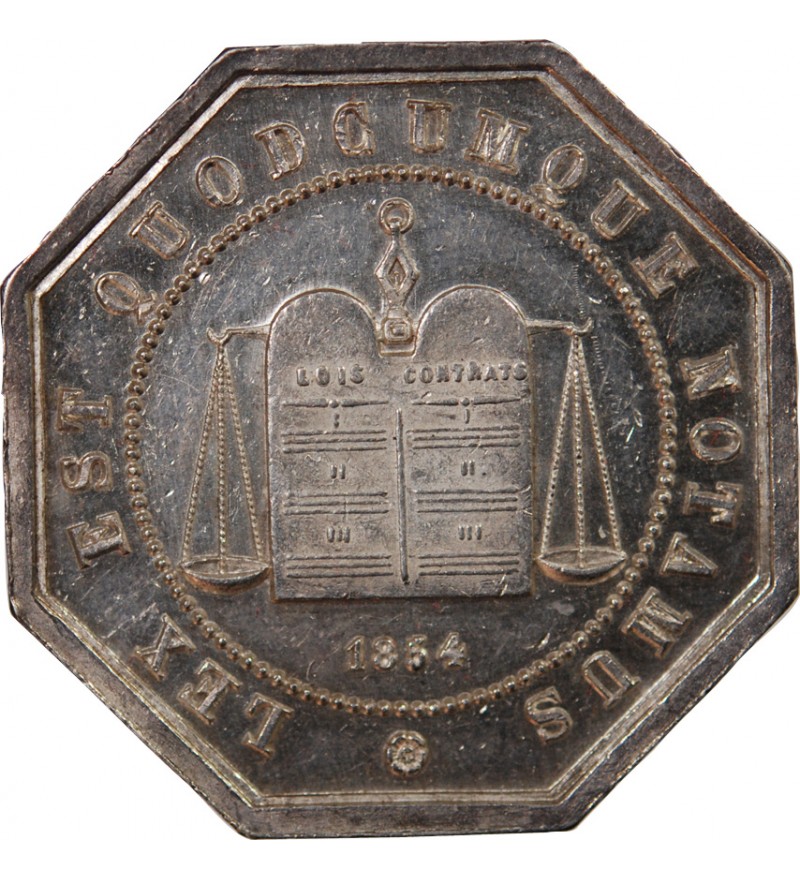 NOTAIRES, AMIENS – JETON ARGENT poinçon Abeille (1860-1879)