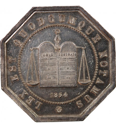 NOTAIRES, AMIENS – JETON ARGENT poinçon Abeille (1860-1879)