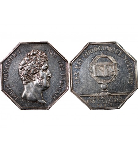 NOTAIRES, PARIS, LOUIS-PHILIPPE Ier – JETON ARGENT poinçon Lampe (1832-1841)