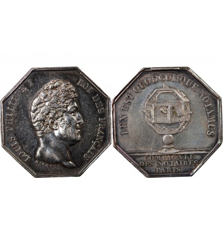 NOTAIRES, PARIS, LOUIS-PHILIPPE Ier – JETON ARGENT poinçon Lampe (1832-1841)