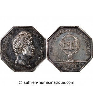 NOTAIRES, PARIS, LOUIS-PHILIPPE Ier – JETON ARGENT poinçon Lampe (1832-1841)