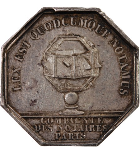 NOTAIRES, PARIS, LOUIS-PHILIPPE Ier – JETON ARGENT poinçon Proue (1842-1845)