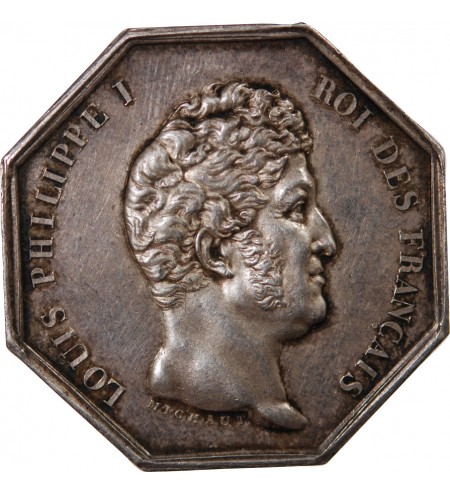 NOTAIRES, PARIS, LOUIS-PHILIPPE Ier – JETON ARGENT poinçon Proue (1842-1845)