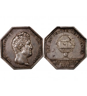 NOTAIRES, PARIS, LOUIS-PHILIPPE Ier – JETON ARGENT poinçon Proue (1842-1845) 2
