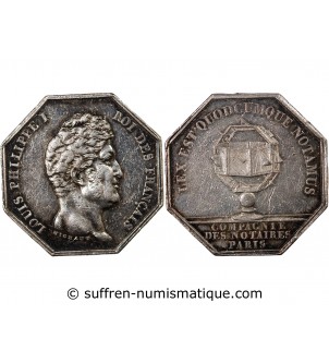 NOTAIRES, PARIS, LOUIS-PHILIPPE Ier – JETON ARGENT poinçon Lampe (1832-1841)