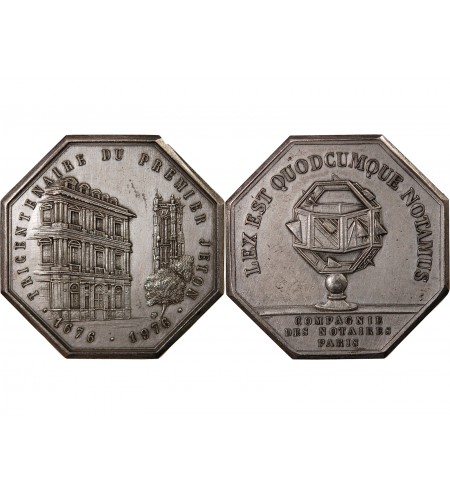 NOTAIRES, PARIS – JETON BRONZE FLORENTIN 1976 - TRICENTENAIRE DU 1ER JETON