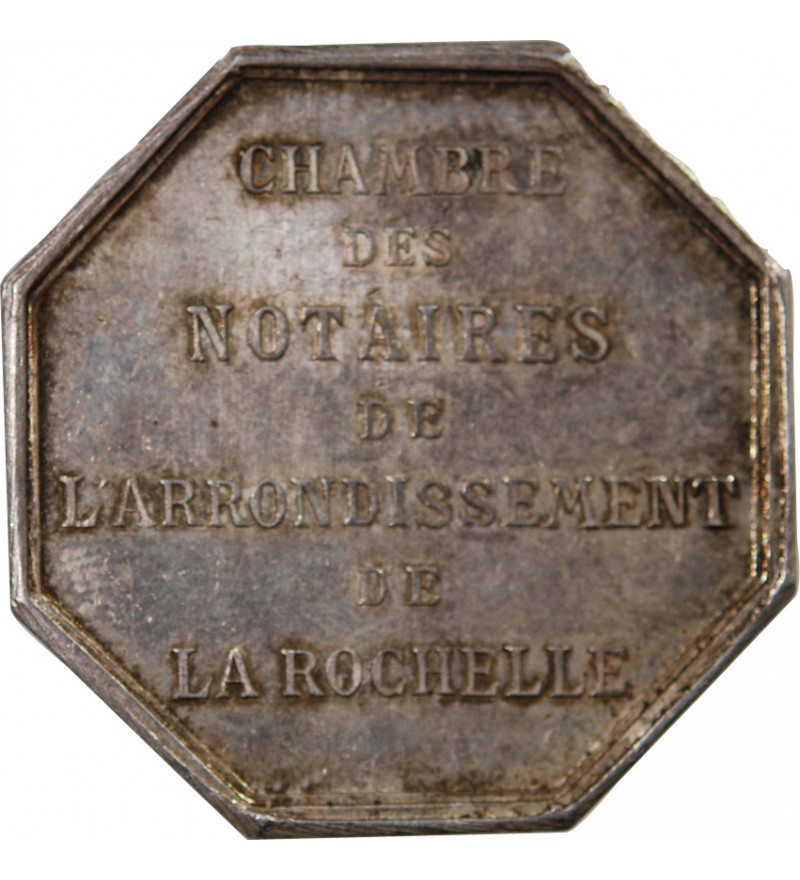 NOTAIRES, LA ROCHELLE – JETON ARGENT poinçon Corne (après 1879)