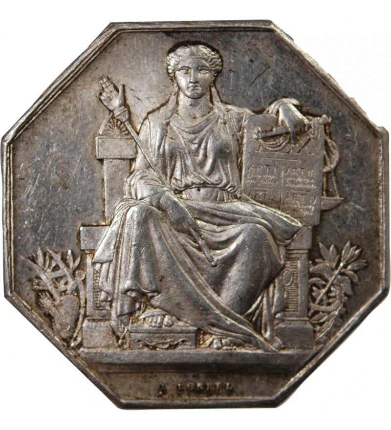 NOTAIRES, LA ROCHELLE – JETON ARGENT poinçon Corne (après 1879)