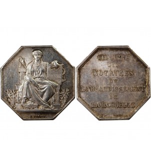 NOTAIRES, LA ROCHELLE – JETON ARGENT poinçon Corne (après 1879) 2