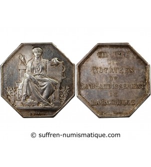 NOTAIRES, LA ROCHELLE – JETON ARGENT poinçon Corne (après 1879)