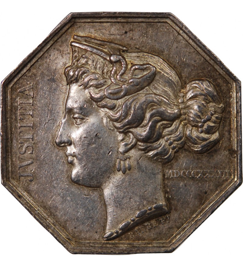 NOTAIRES, TROYES – JETON ARGENT poinçon Proue (1842-1845)