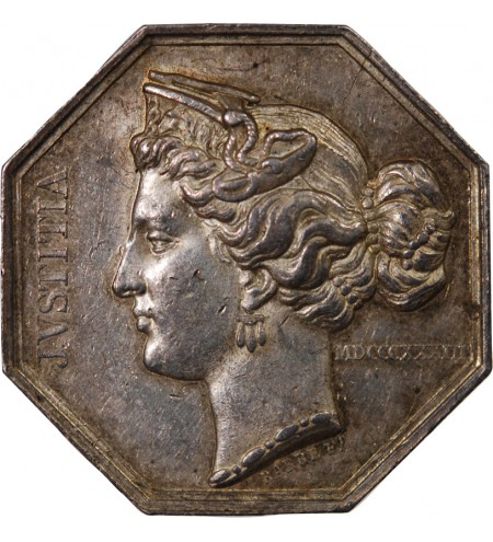 NOTAIRES, TROYES – JETON ARGENT poinçon Proue (1842-1845)