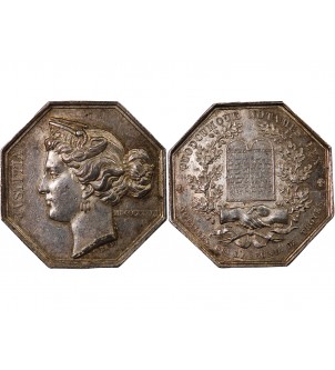 NOTAIRES, TROYES – JETON ARGENT poinçon Proue (1842-1845) 2