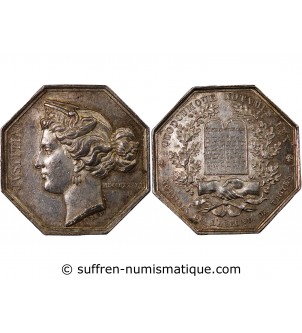 NOTAIRES, TROYES – JETON ARGENT poinçon Proue (1842-1845)