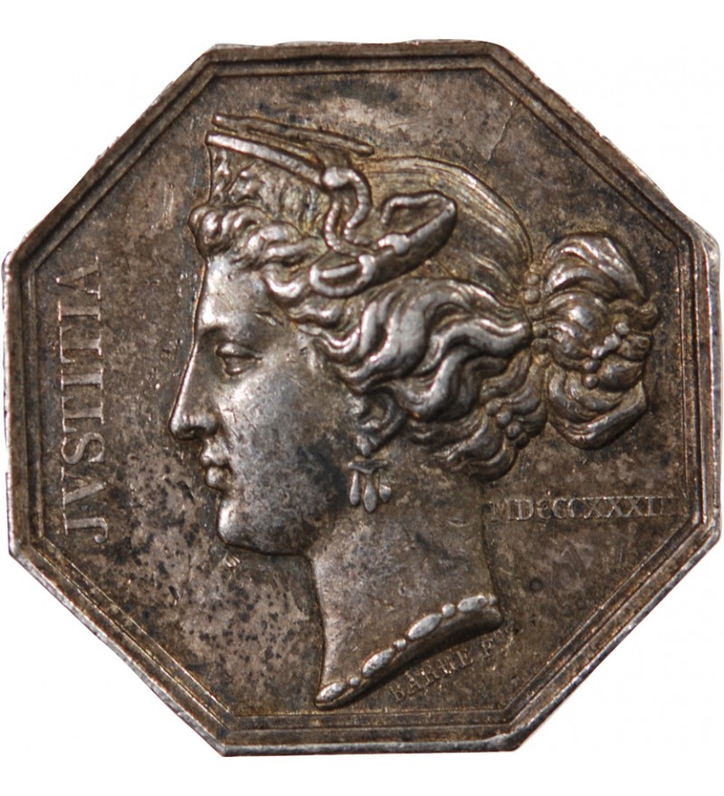 NOTAIRES, TROYES – JETON ARGENT poinçon Abeille (1860-1879)