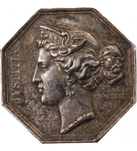 NOTAIRES, TROYES – JETON ARGENT poinçon Abeille (1860-1879)