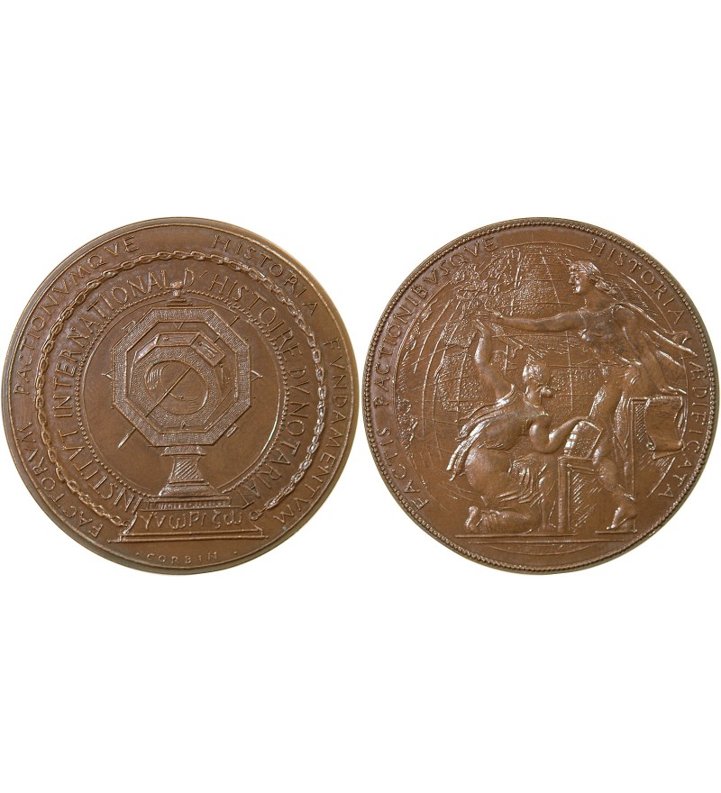 INSTITUT INTERNATIONAL D'HISTOIRE DU NOTARIAT – JETON BRONZE poinçon Corne (après 1879)