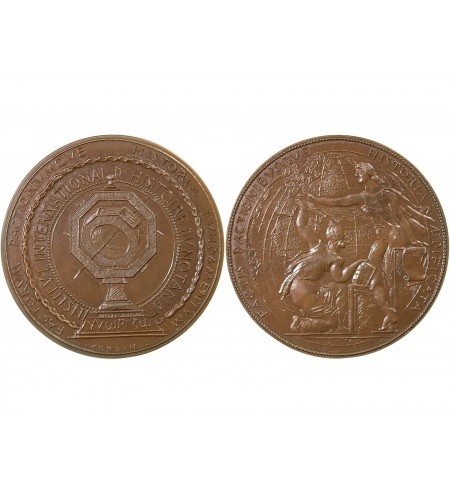 INSTITUT INTERNATIONAL D'HISTOIRE DU NOTARIAT – JETON BRONZE poinçon Corne (après 1879)