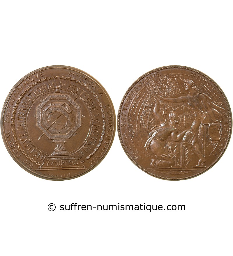 INSTITUT INTERNATIONAL D'HISTOIRE DU NOTARIAT – JETON BRONZE poinçon Corne (après 1879)