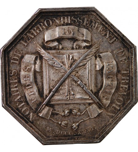 NOTAIRES, TREVOUX – JETON ARGENT 1832 sans poinçon