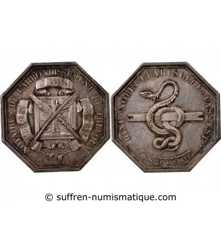 NOTAIRES, TREVOUX – JETON ARGENT 1832 sans poinçon