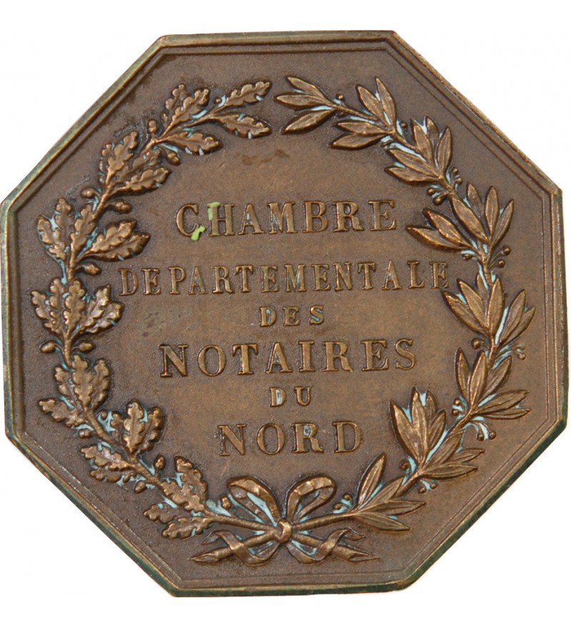 NOTAIRES, NORD – JETON BRONZE poinçon Corne (après 1879)