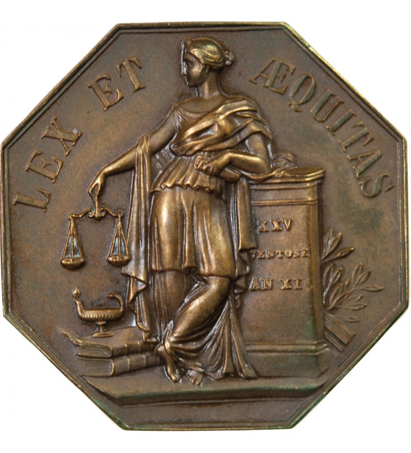 NOTAIRES, NORD – JETON BRONZE poinçon Corne (après 1879)