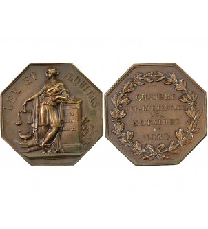 NOTAIRES, NORD – JETON BRONZE poinçon Corne (après 1879) 2